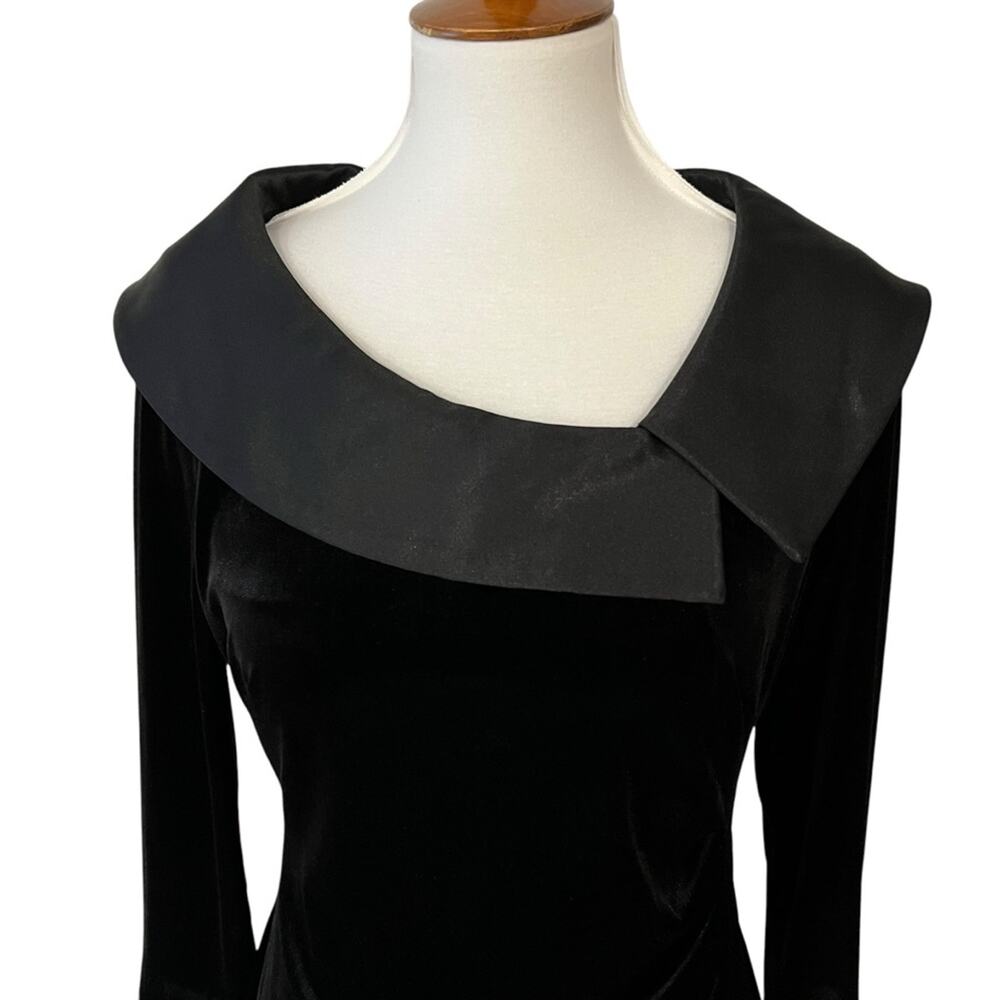 10 Petite Dress Black Cocktail 10P Semi Formal Velvet Retro Party Jessica Howard